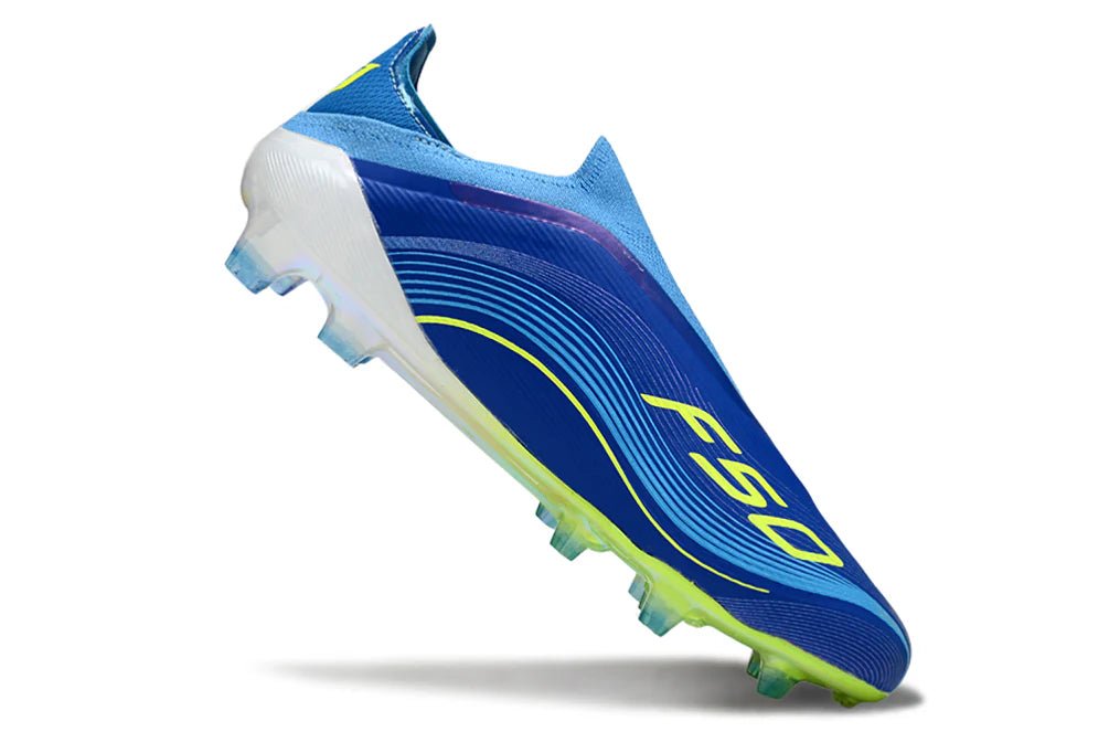 F50 Laceless Elite FG Royal Blue/Solar Yellow Messi - Elite Boots