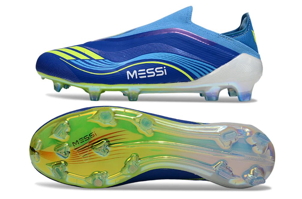 F50 Laceless Elite FG Royal Blue/Solar Yellow Messi - Elite Boots