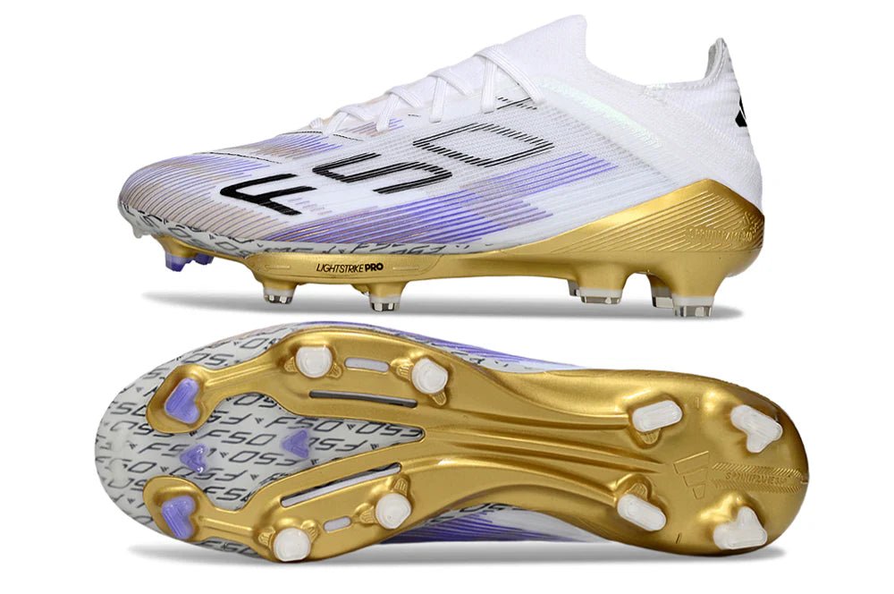 F50+ Laced Elite FG White/Gold - Elite Boots