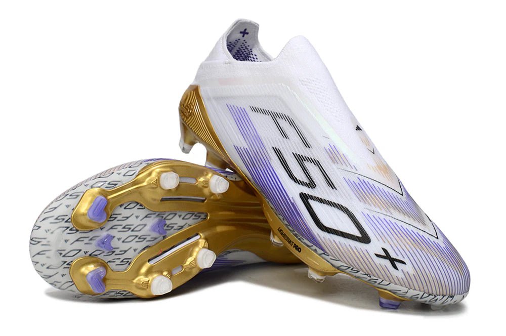 F50+ Laceless Elite FG White/Gold - Elite Boots