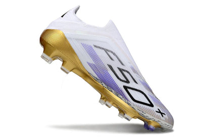 F50+ Laceless Elite FG White/Gold - Elite Boots