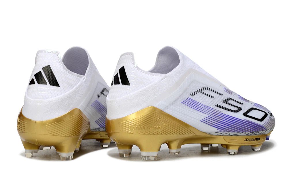 F50+ Laceless Elite FG White/Gold - Elite Boots