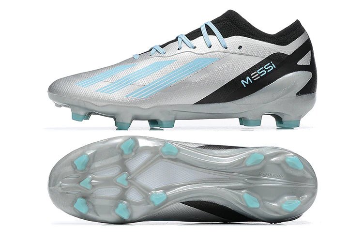 X Crazyfast Laced Elite FG Silver/Black Messi - Elite Boots