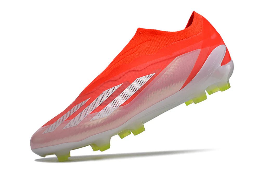 X Crazyfast Laceless Elite FG White/Orange Energy Citrus - Elite Boots
