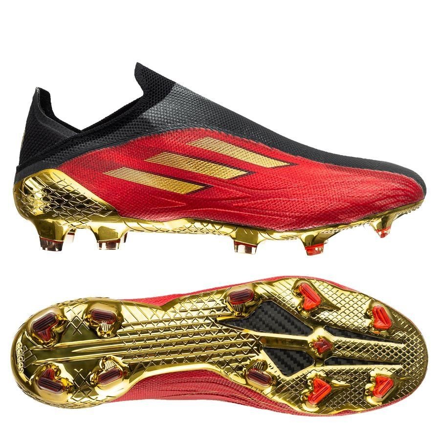 X Speed Flow Laceless Elite FG Red/Gold - Elite Boots