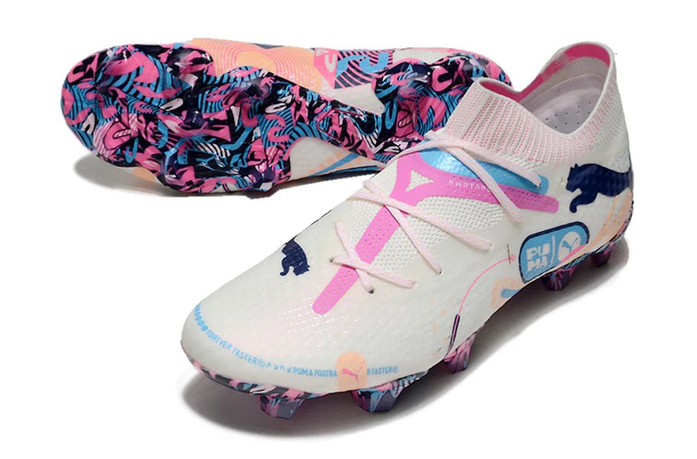 Future VII Ultimate Elite FG/AG White/Luminous Blue Volume Up - Elite Boots