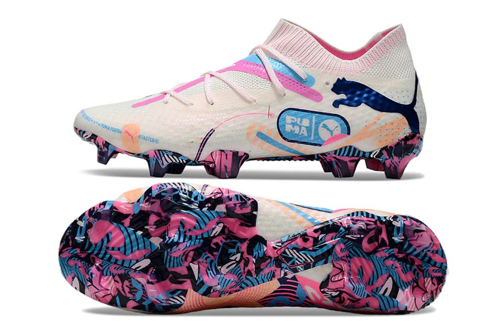 Future VII Ultimate Elite FG/AG White/Luminous Blue Volume Up - Elite Boots