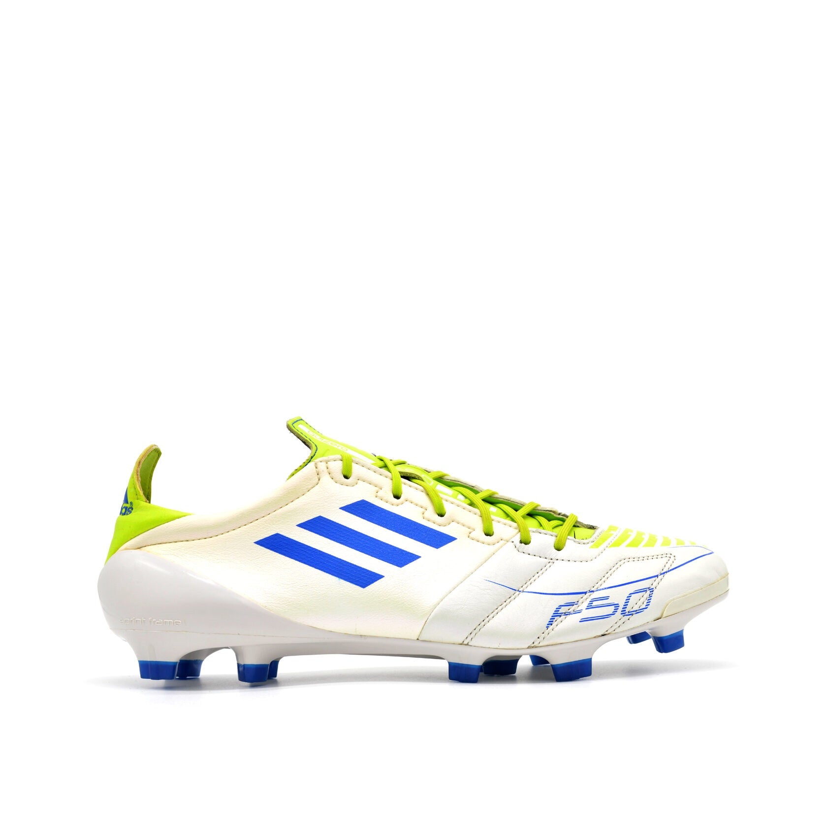 F50 Adizero TRX FG Leather White/Blue - Elite Boots