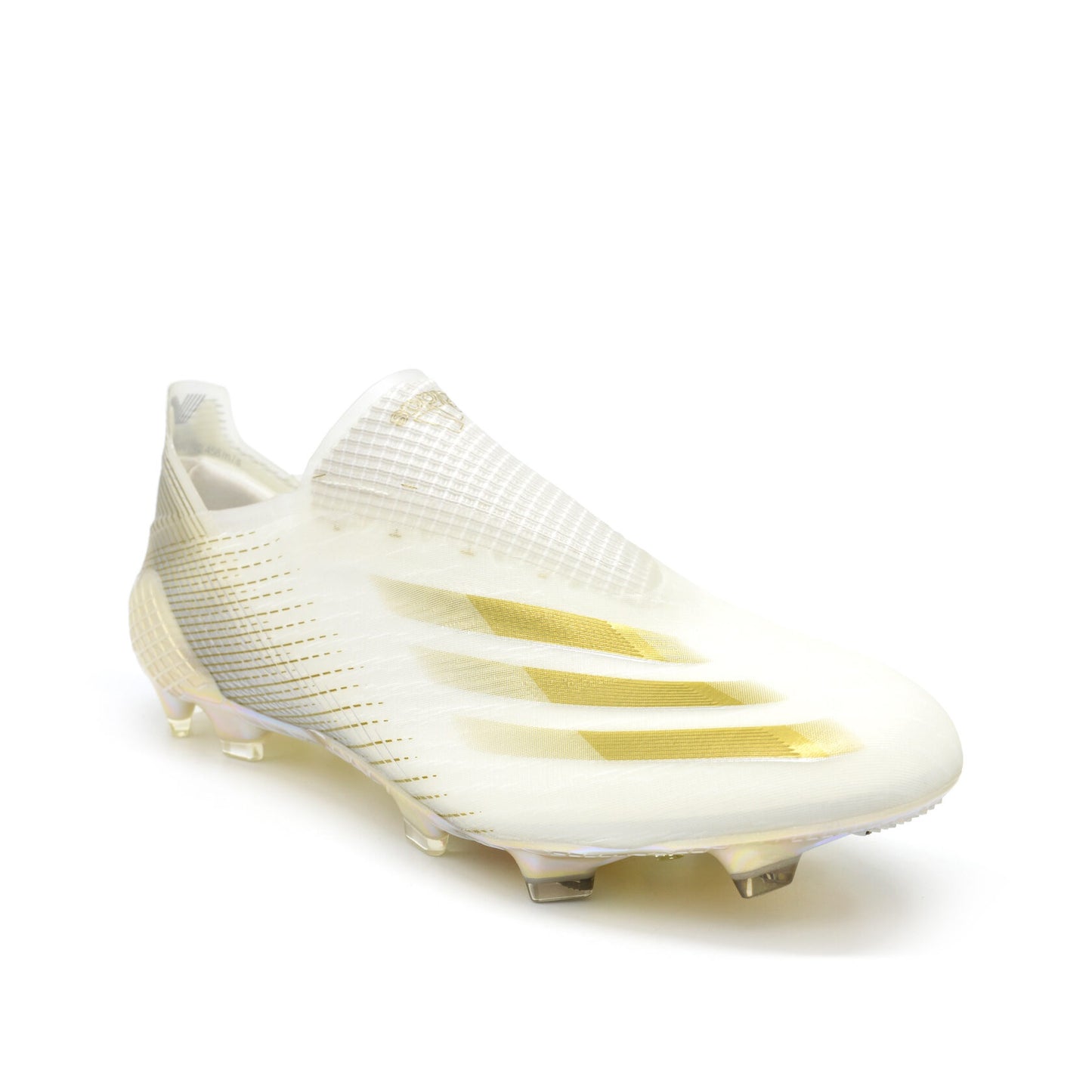 X Ghosted+ Laceless FG White Metallic Gold - Elite Boots