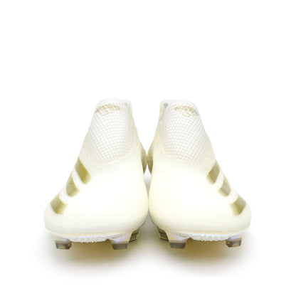 X Ghosted+ Laceless FG White Metallic Gold - Elite Boots