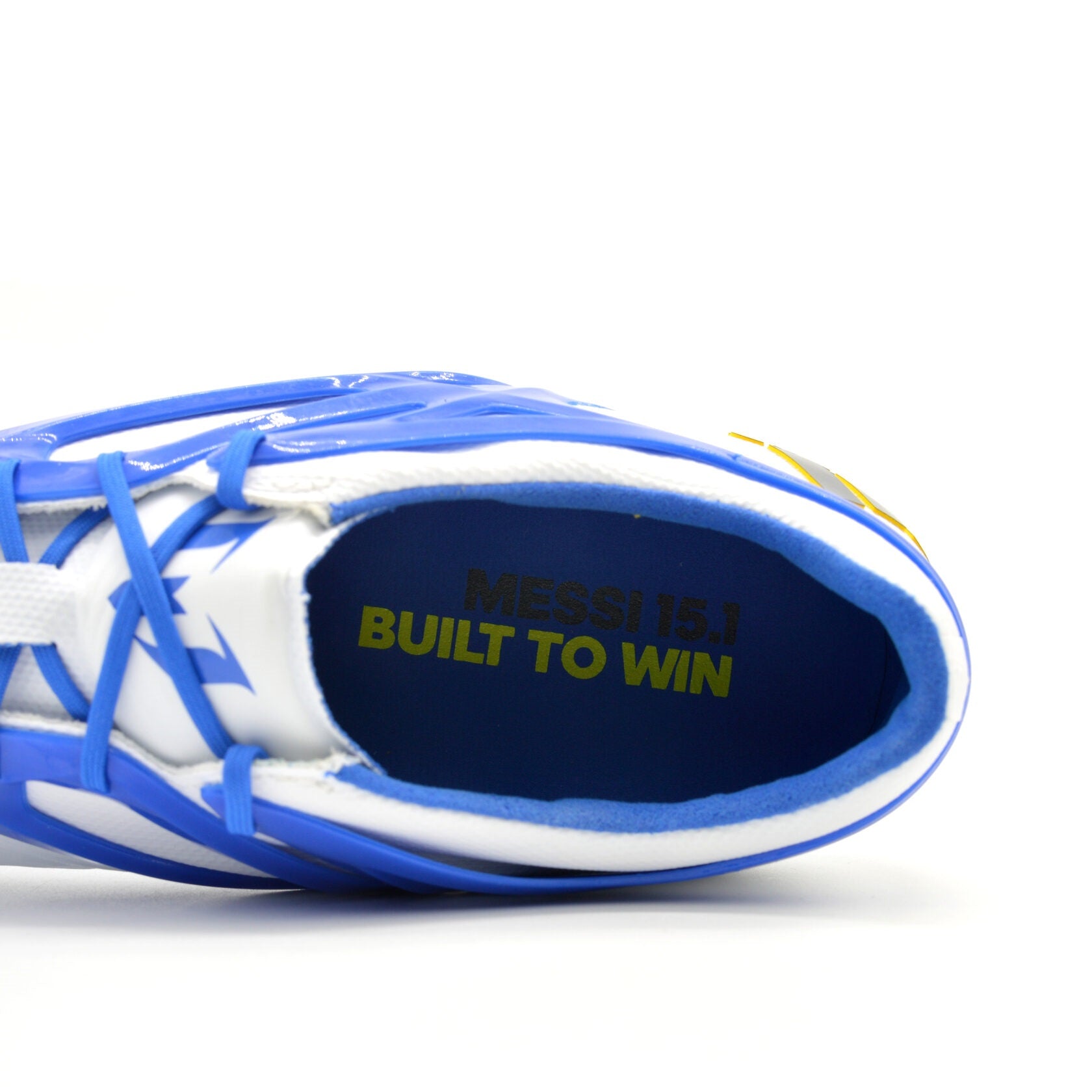 15.1 FG/AG White/Prime Blue Messi - Elite Boots