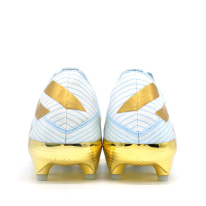 Nemeziz 19.1 FG/AG 15 Years - Light Aqua/Gold Metallic Messi Limited Edition - Elite Boots