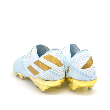 Nemeziz 19.1 FG/AG 15 Years - Light Aqua/Gold Metallic Messi Limited Edition - Elite Boots