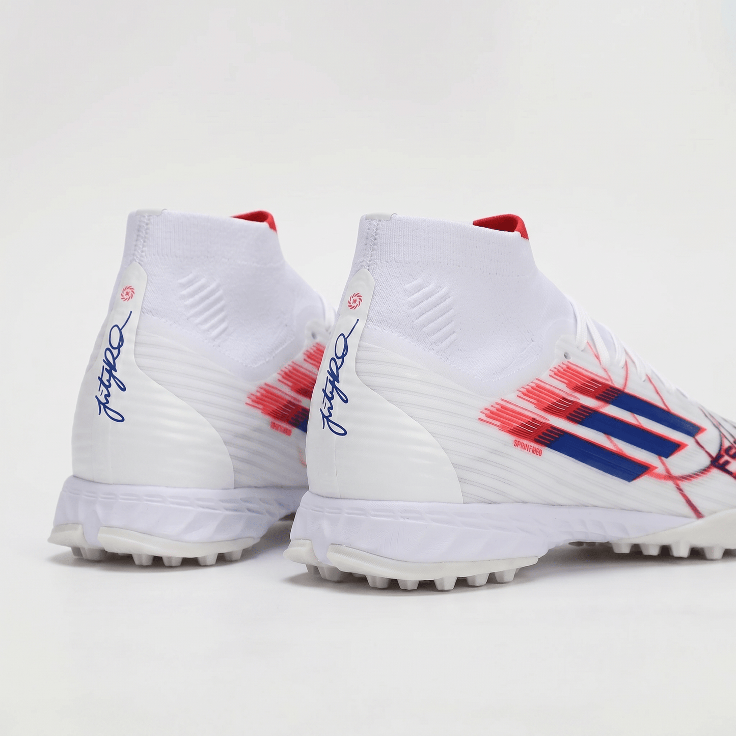 F50 League Mid Cut TF : Footwear White / Team Navy Blue / Lucid Red - Elite Boots