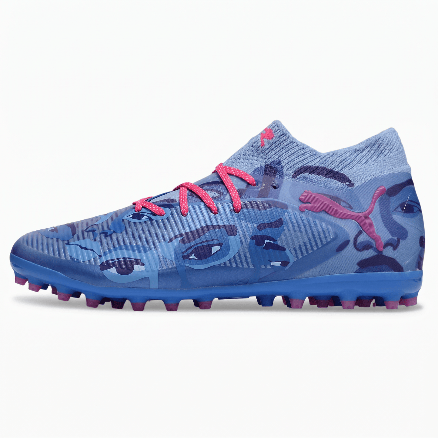 Future 8 Ultimate MG Blue Glimmer / White / Ultra Blue / Fluo Pink - Elite Boots