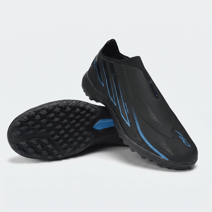 F50 Laceless TF Core Black / Lucid Blue / Iron Metallic - Elite Boots