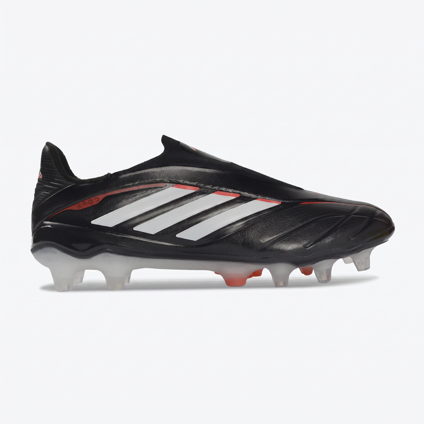 Copa Pure IV Schnürsenkellos FG Core Schwarz / Schuhwerk Weiß / Klarrot