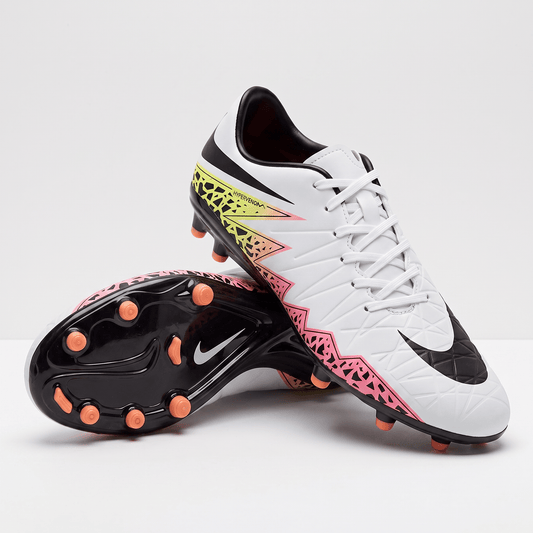 Hypervenom Phelon II FG White / Black / Total Orange / Volt - Elite Boots