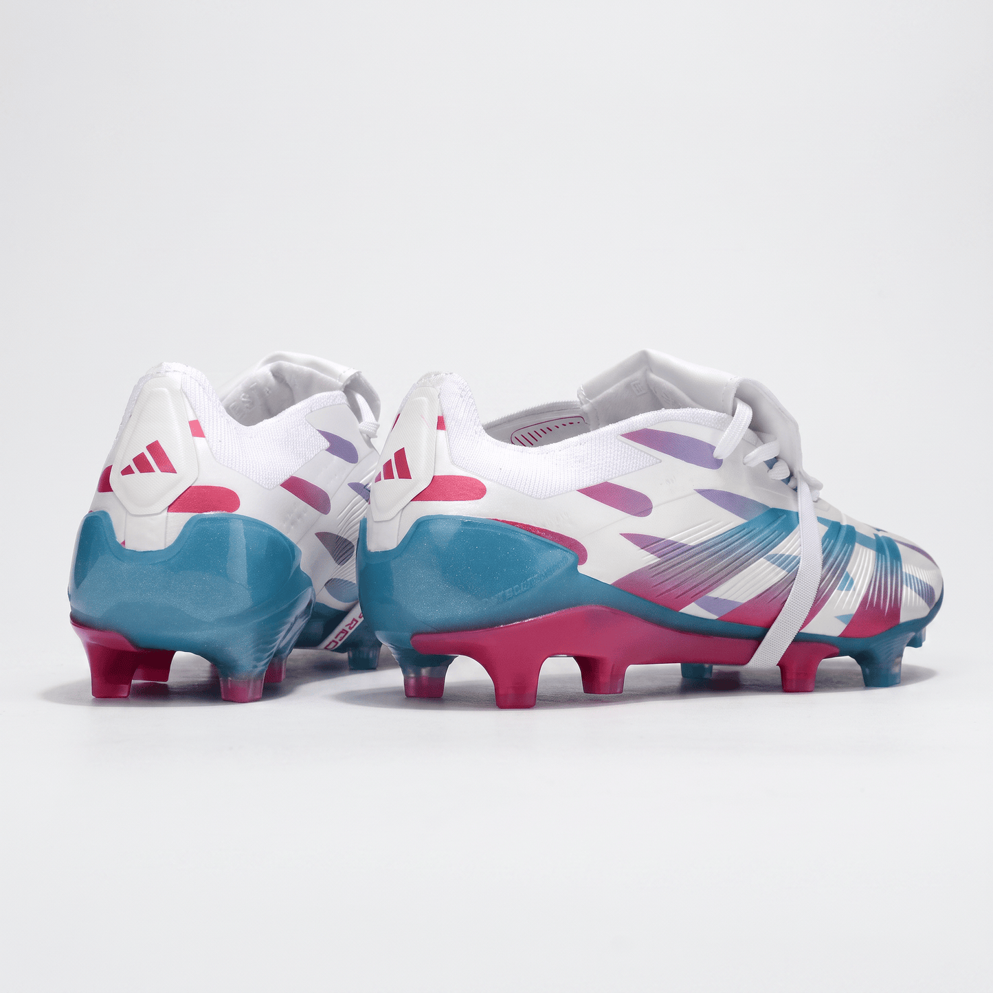 Predator Fold-Over Tongue FG White / Solar Blue / Solar Pink - Elite Boots