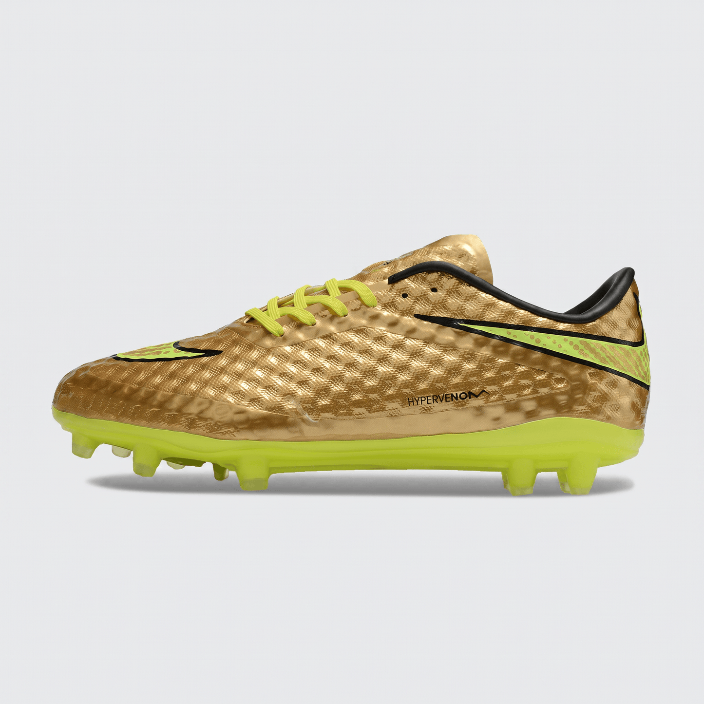 Hypervenom Phantom I FG Metallic Gold Coin / Volt / Black - Elite Boots