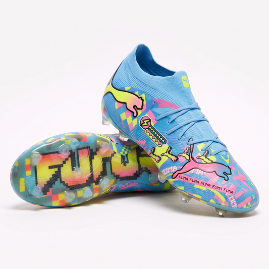Future 9 Ultimate FG/AG Blue Glimmer / White / Pink Glimmer / Yellow Alert