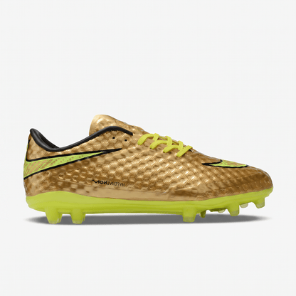 Hypervenom Phantom I FG Metallic Gold Coin / Volt / Black - Elite Boots