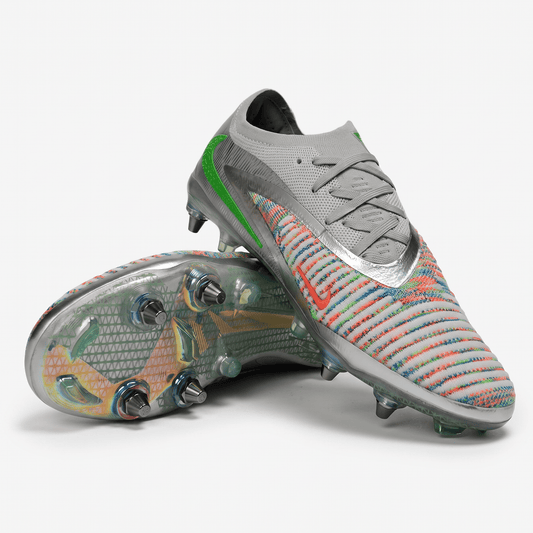 Phantom 6 Low Cut SG-PRO Metallic Silver / Multicolor / Bright Crimson - Elite Boots
