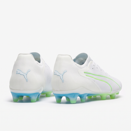 King 20 Ultimate FG/AG White / Luminous Blue / Elektro Green / Silver Mist