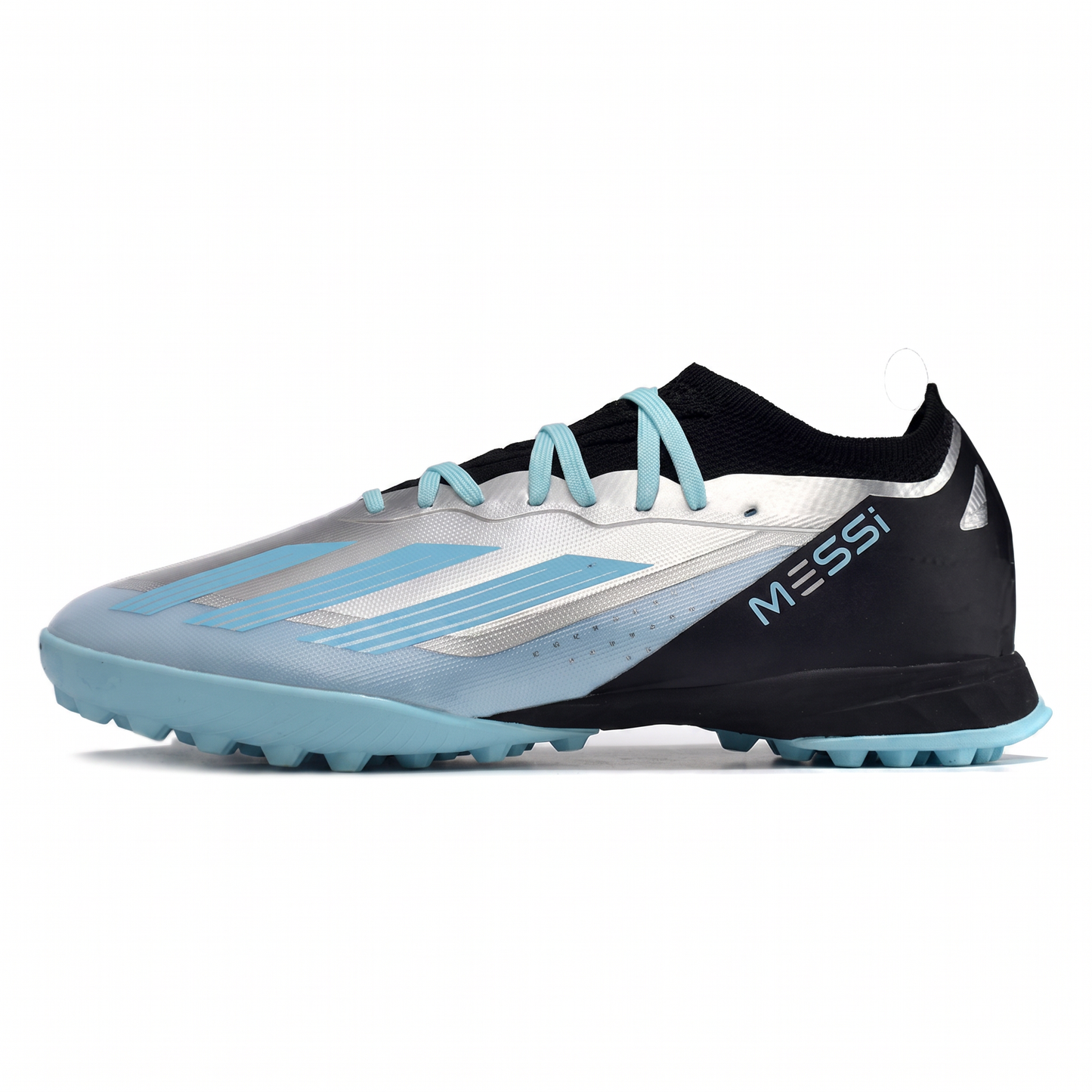 X Crazyfast TF Metallic Silver / Core Black / Bliss Blue