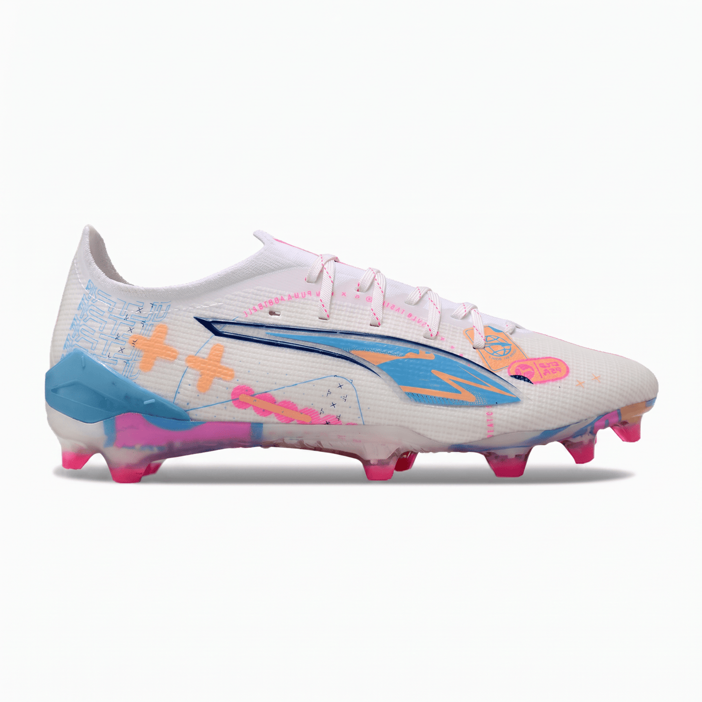 Ultra 5 Ultimate FG White / Luminous Blue / Poison Pink / Melon - Elite Boots