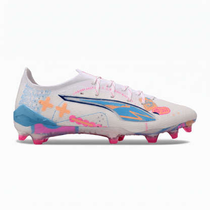 Ultra 5 Ultimate FG White / Luminous Blue / Poison Pink / Melon - Elite Boots
