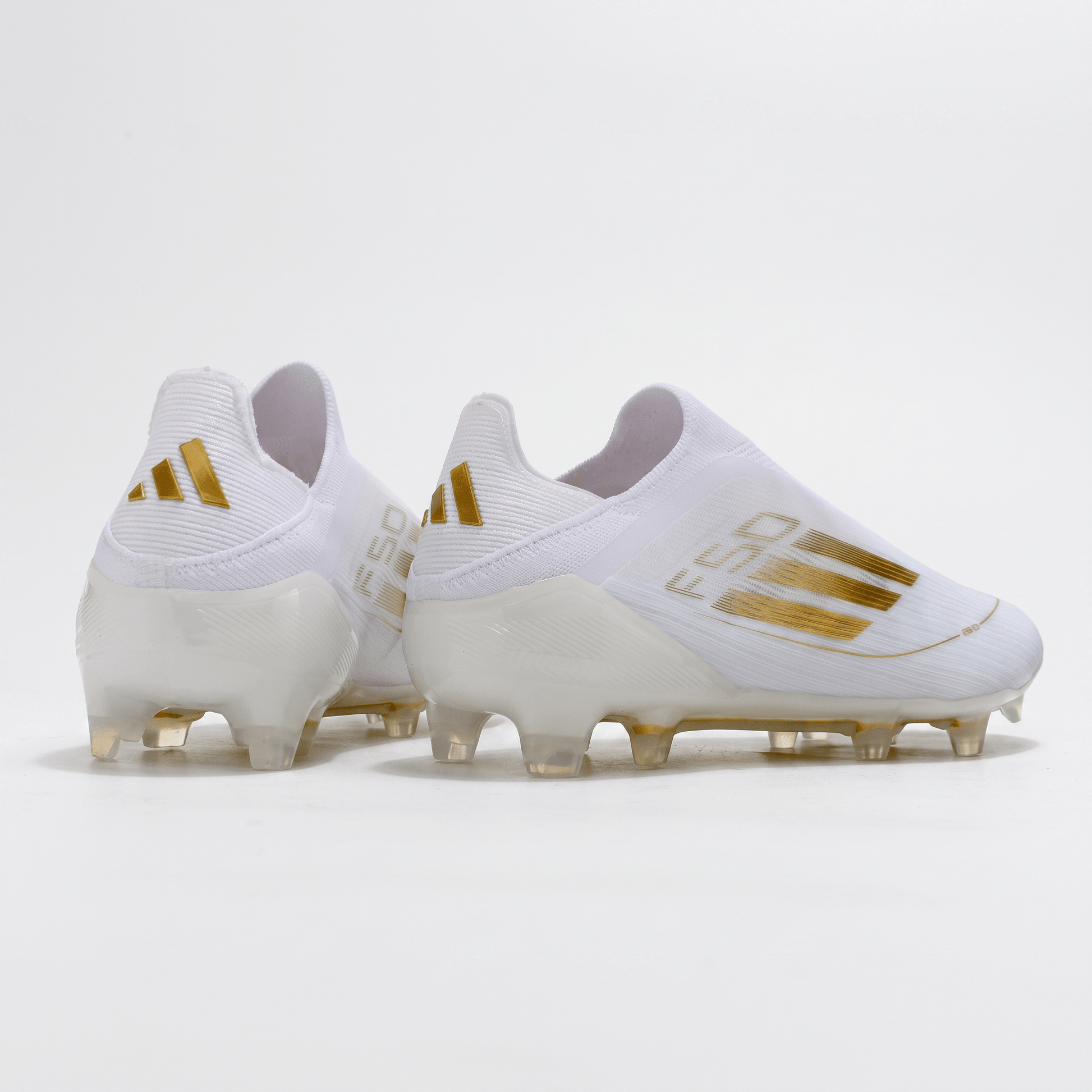 F50 Laceless FG White / Gold Metallic - Elite Boots