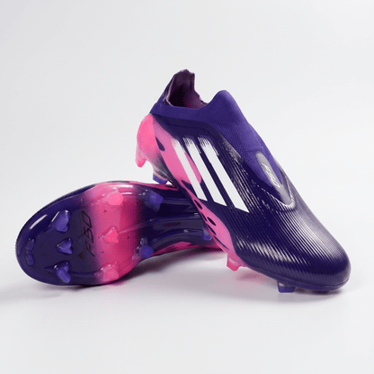 F50+ Laceless FG Unity Purple / Footwear White / Lucid Lemon - Elite Boots