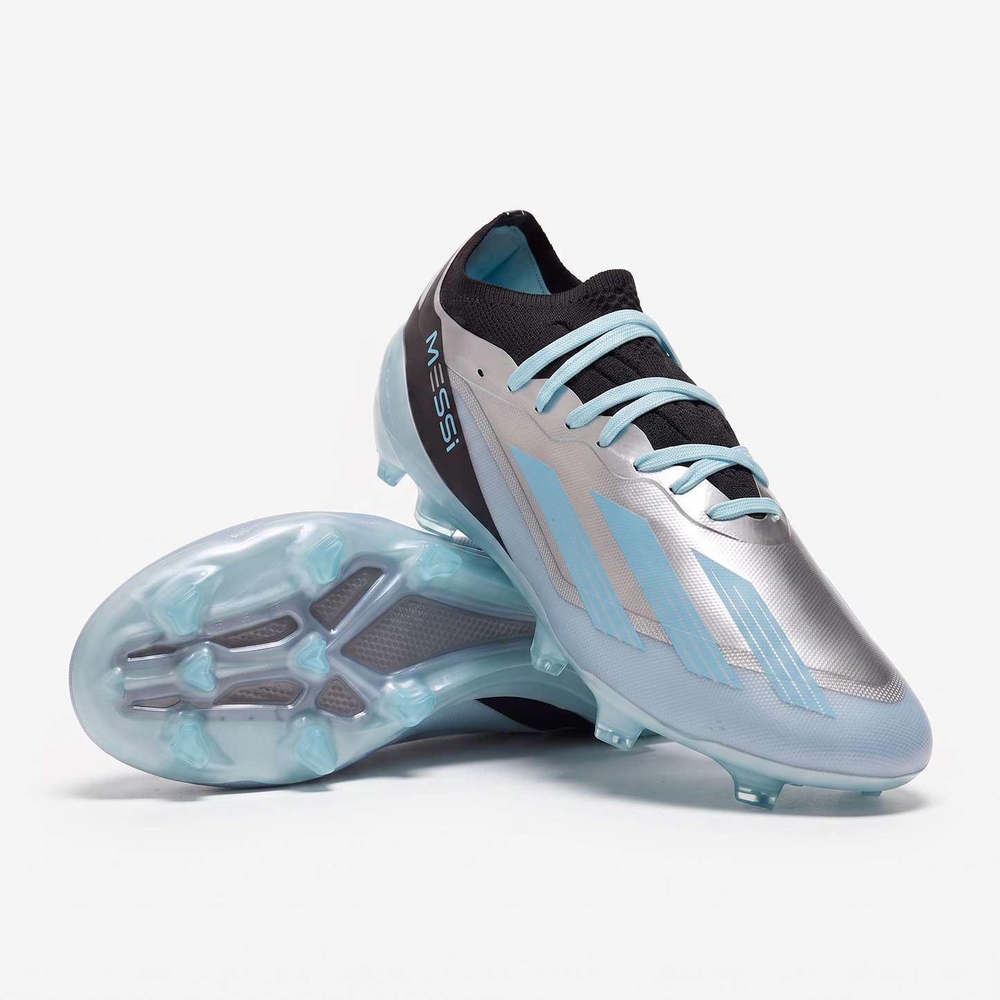 X Crazyfast.3 FG Metallic Silver / Core Black / Bliss Blue