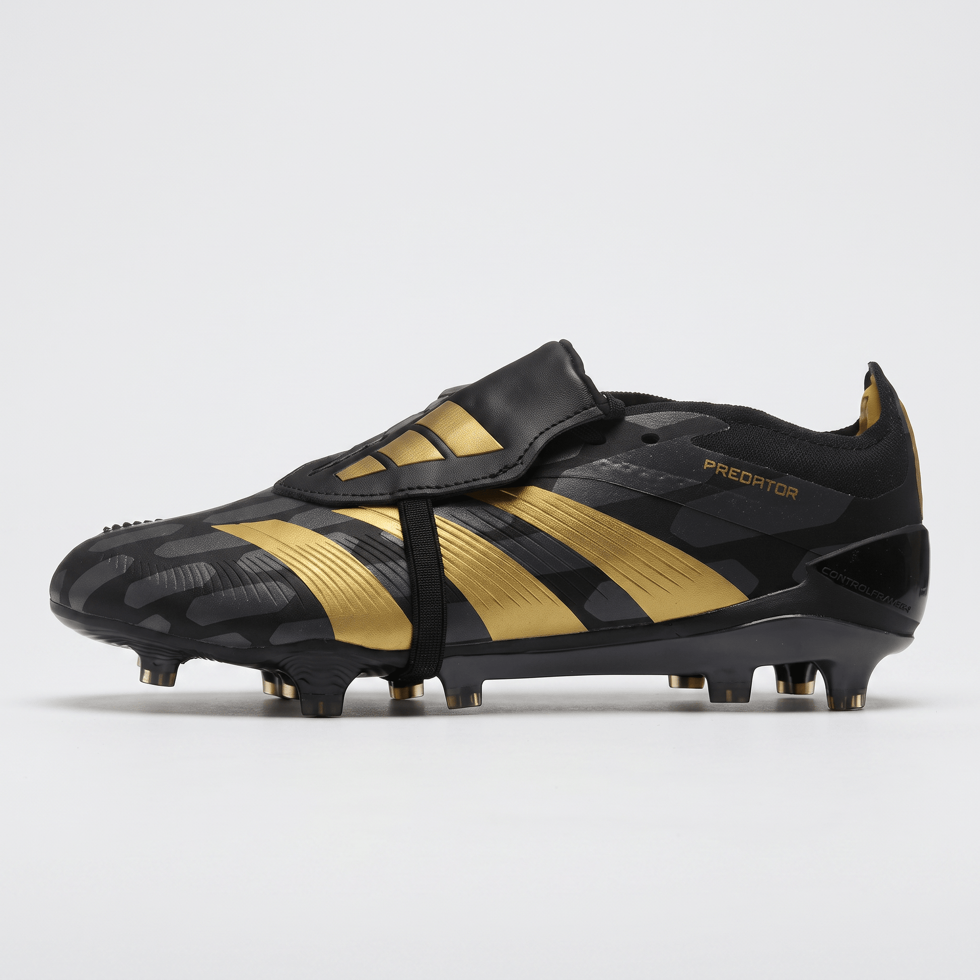 Predator Fold-Over Tongue FG Core Black / Gold Metallic - Elite Boots