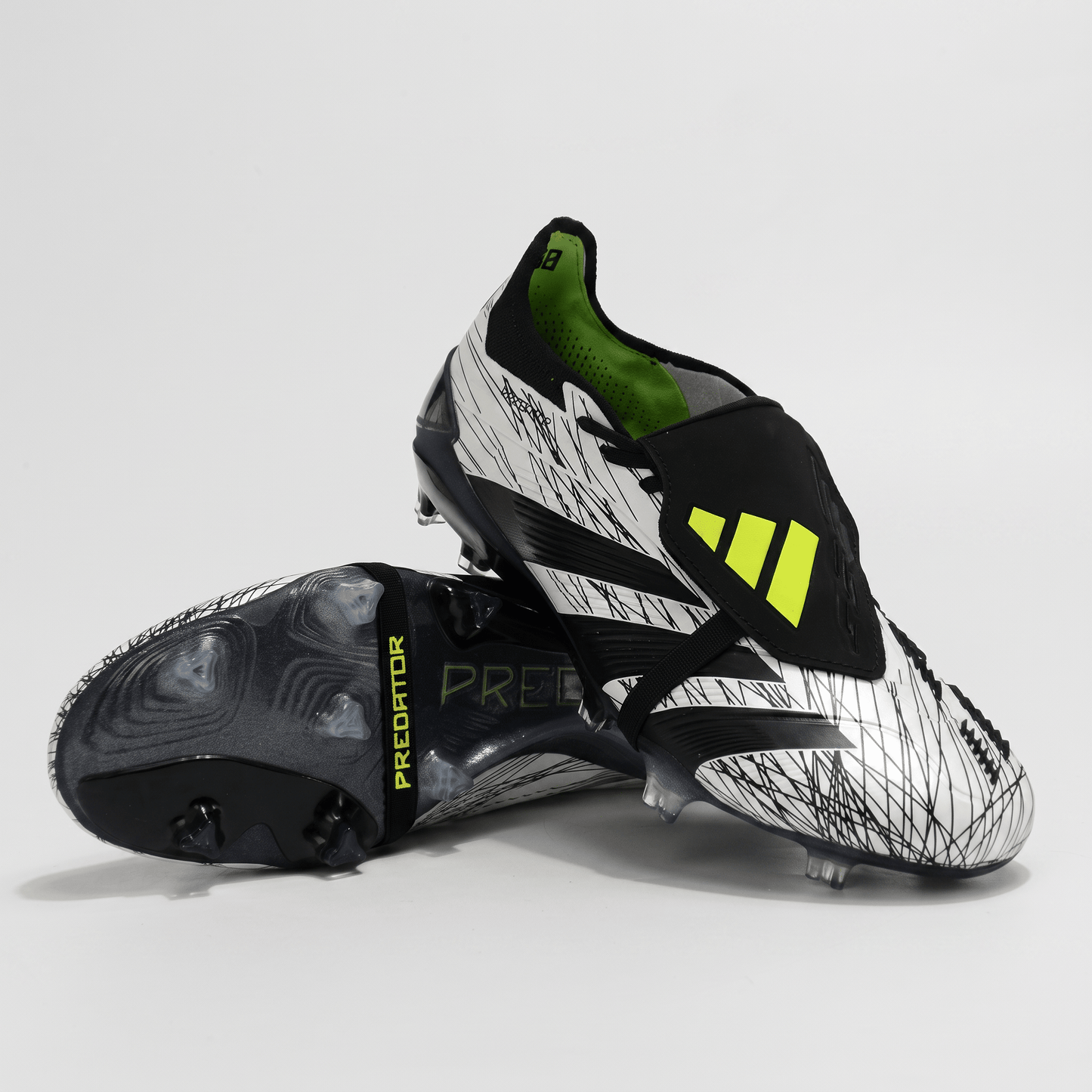 Predator Fold-Over Tongue FG Black / White / Solar Red / Lemon - Elite Boots