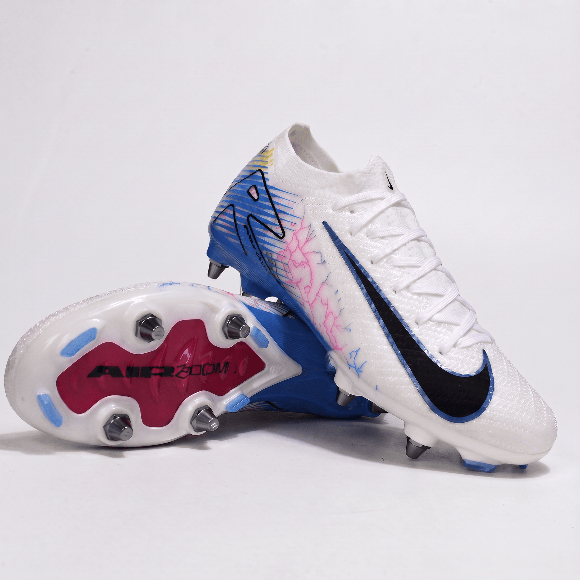 Air Zoom Mercurial Vapor 16 SG-Pro White / Blue / Dark Red - Elite Boots