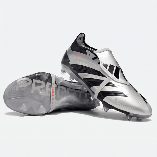Predator Fold-Over Tongue FG Muted Silver / Black / Solar Red - Elite Boots