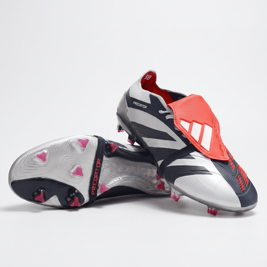 Predator Fold-Over Tongue FG Muted Silver / Core Black / Solar Red - Elite Boots