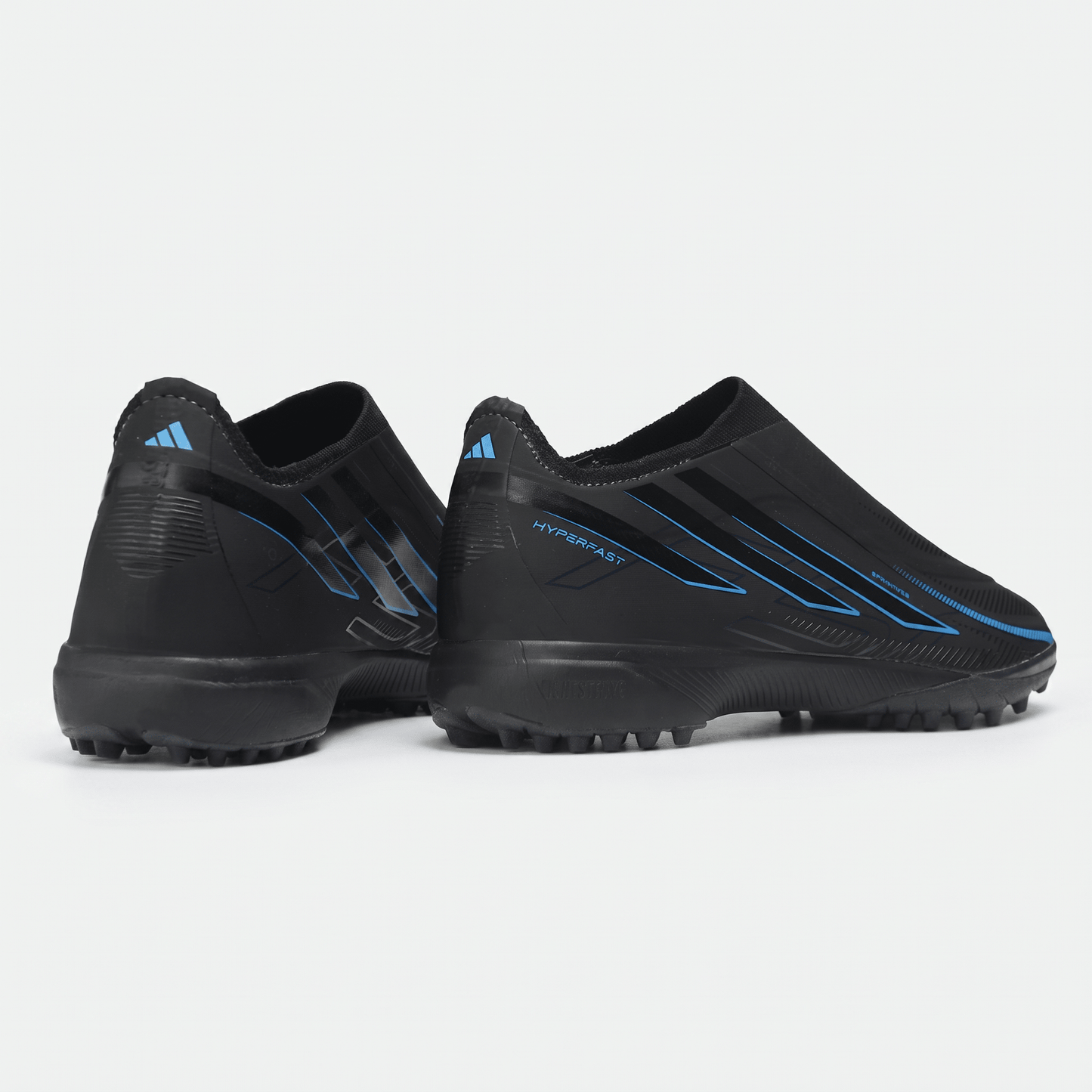 F50 Laceless TF Core Black / Lucid Blue / Iron Metallic - Elite Boots