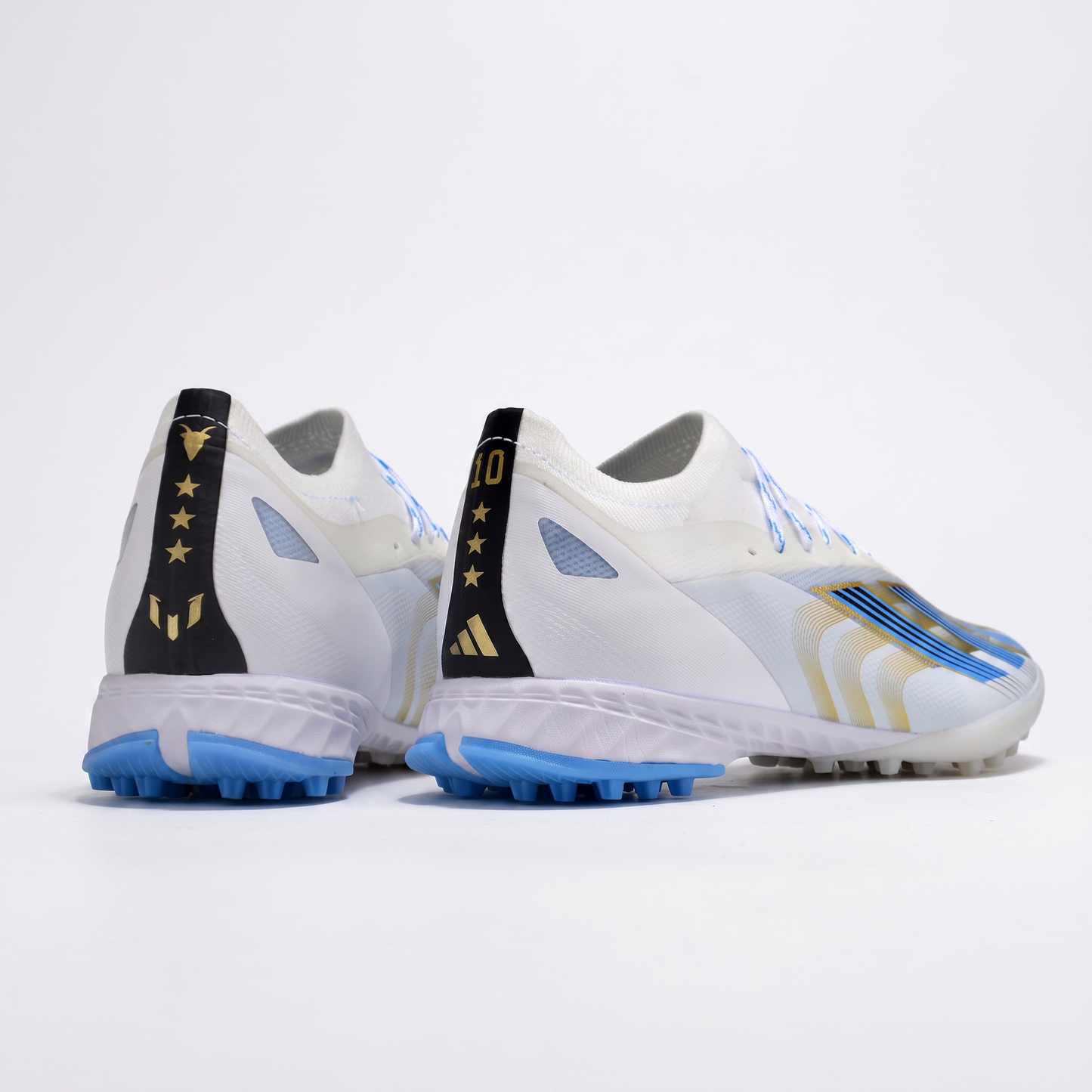 X Crazyfast+ FG Cloud White / Pulse Blue / Gold Metallic