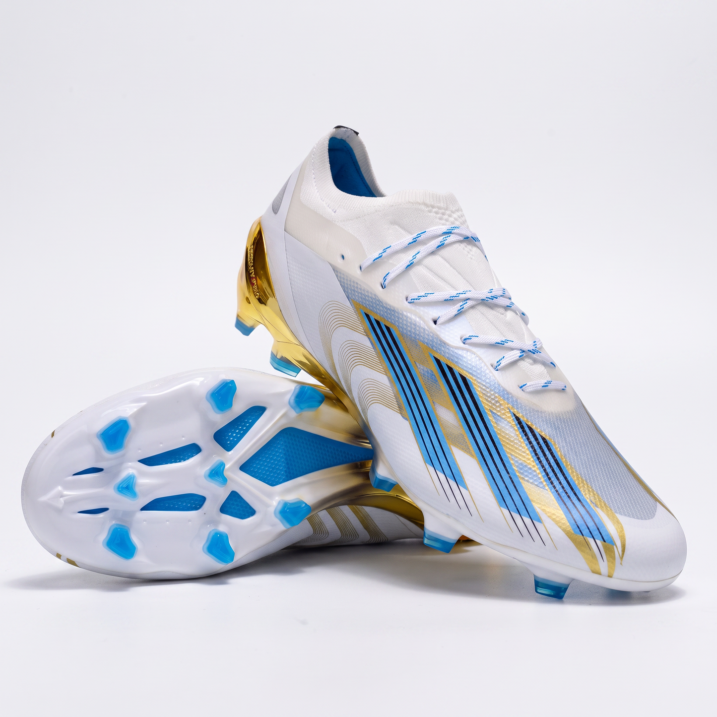 X Crazyfast.1 FG Cloud White / Pulse Blue / Gold Metallic