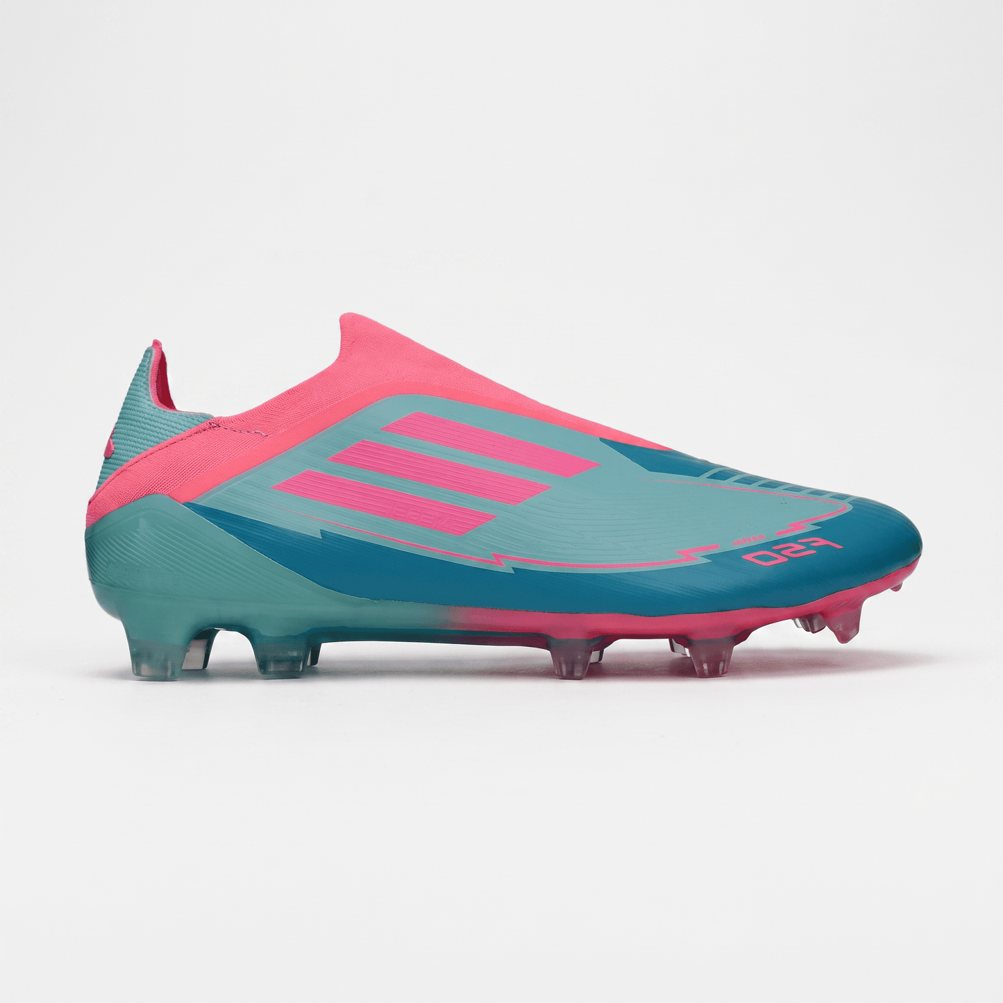 F50+ Laceless FG Almost Blue / Dusky Petrol / Solar Pink - Elite Boots