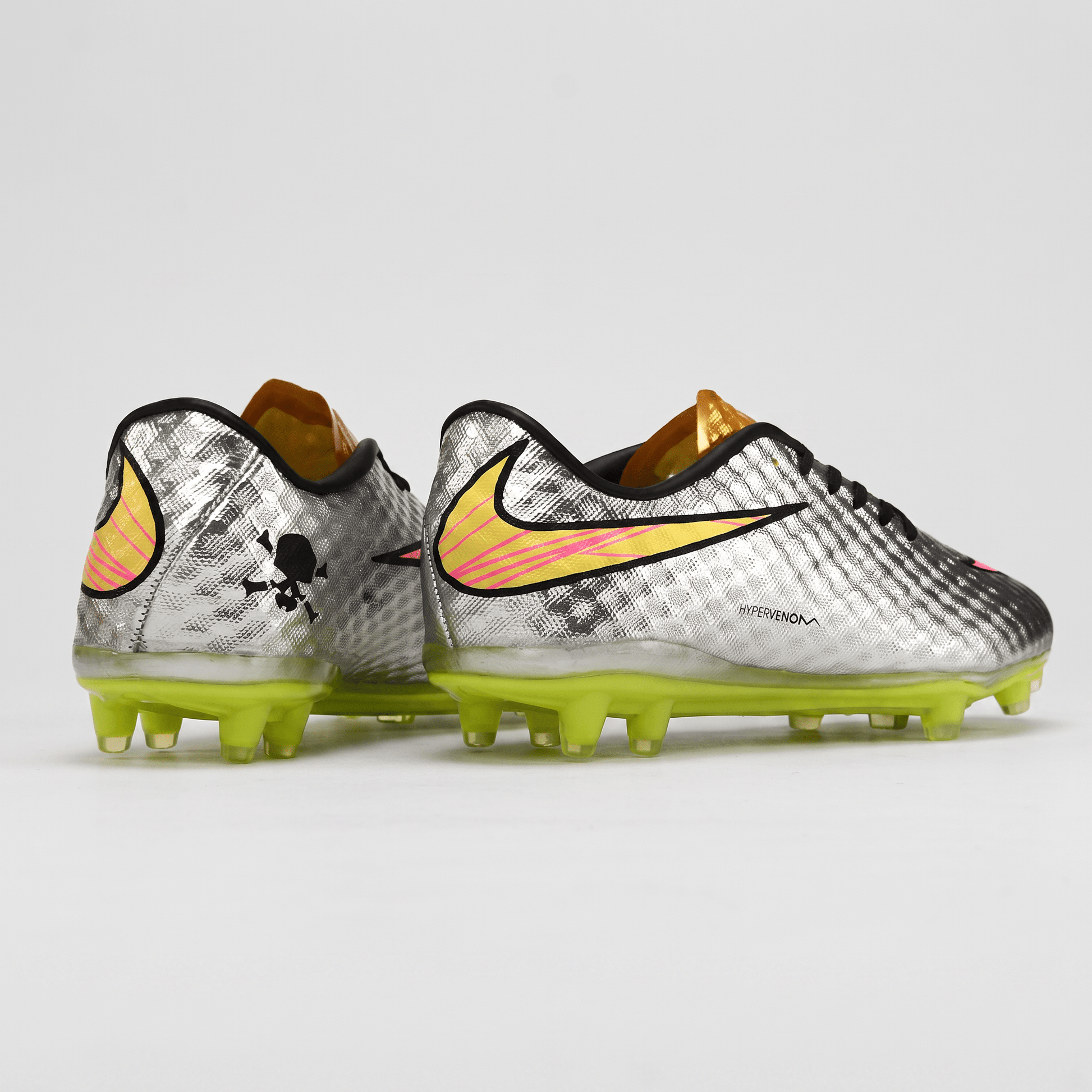Hypervenom Phantom FG Metallic Silver / Black / Volt / Racer Pink - Elite Boots