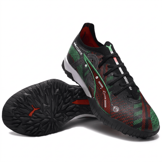 Ultra 5 Pro Cage TT Black / White / Red Blast / Green Glare - Elite Boots