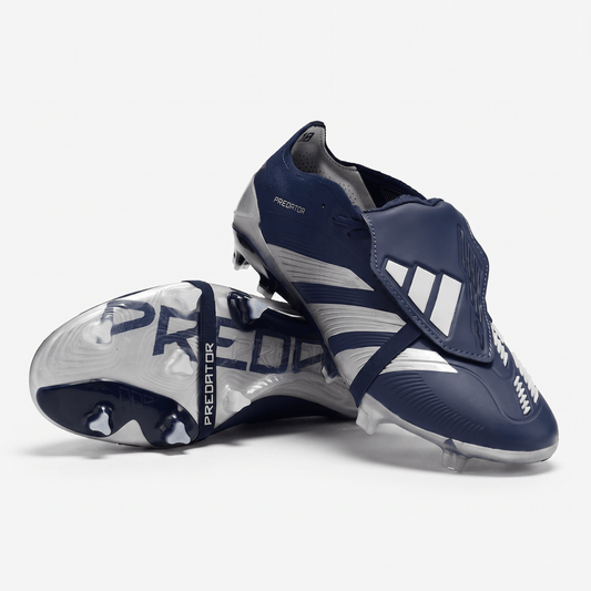 Predator Fold-Over Tongue FG Team Navy Blue / Silver / White - Elite Boots