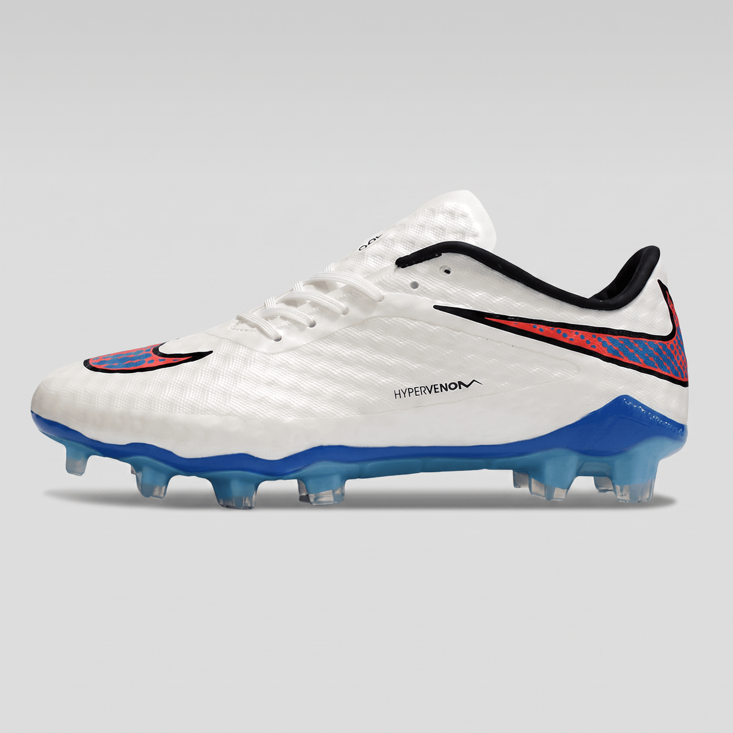 Hypervenom Phantom Premium FG White / Crimson / Blue Lagoon - Elite Boots