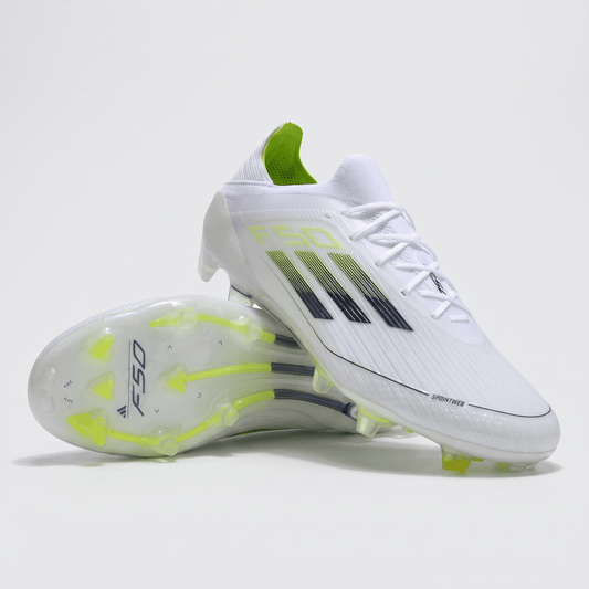F50 FG Cloud White / Iron Metallic / Hi-Res Yellow - Elite Boots