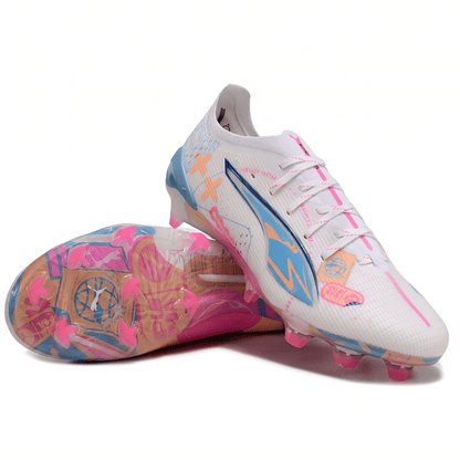 Ultra 5 Ultimate FG White / Luminous Blue / Poison Pink / Melon - Elite Boots