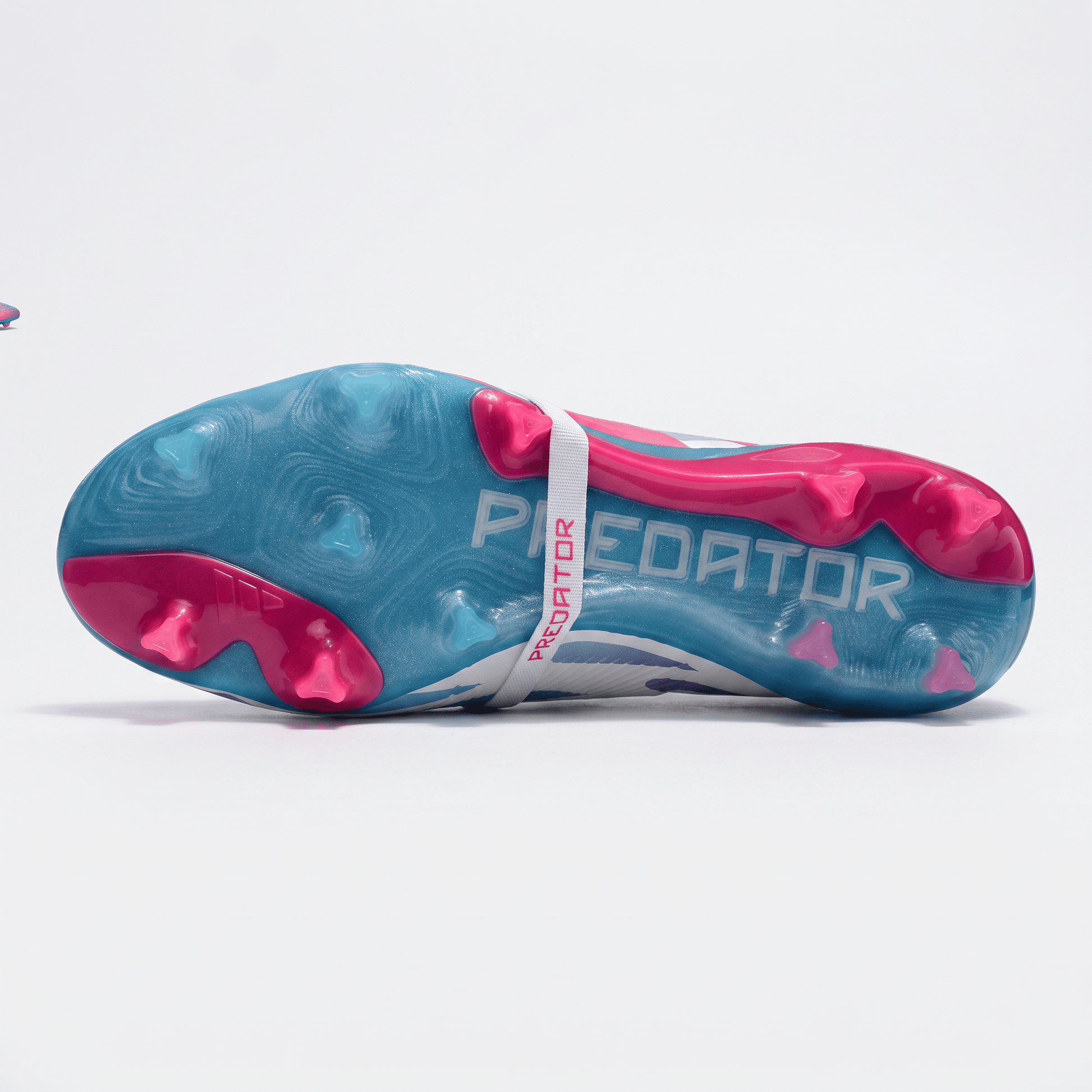 Predator Fold-Over Tongue FG White / Solar Blue / Solar Pink - Elite Boots